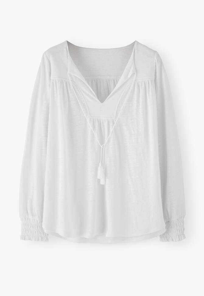 Gathered top, White, completeTheLook