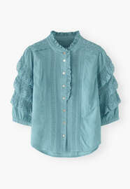 Schiffli blouse, Light cerulean, webstill