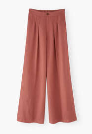 Pleat-detail trousers, Terracotta, webstill