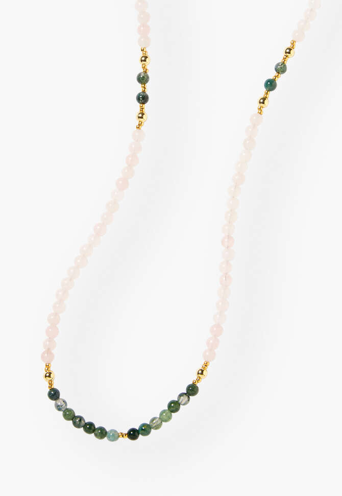 Beaded necklace, Rose jade, completeTheLook
