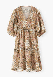 Printed dress, Sepia red, webstill