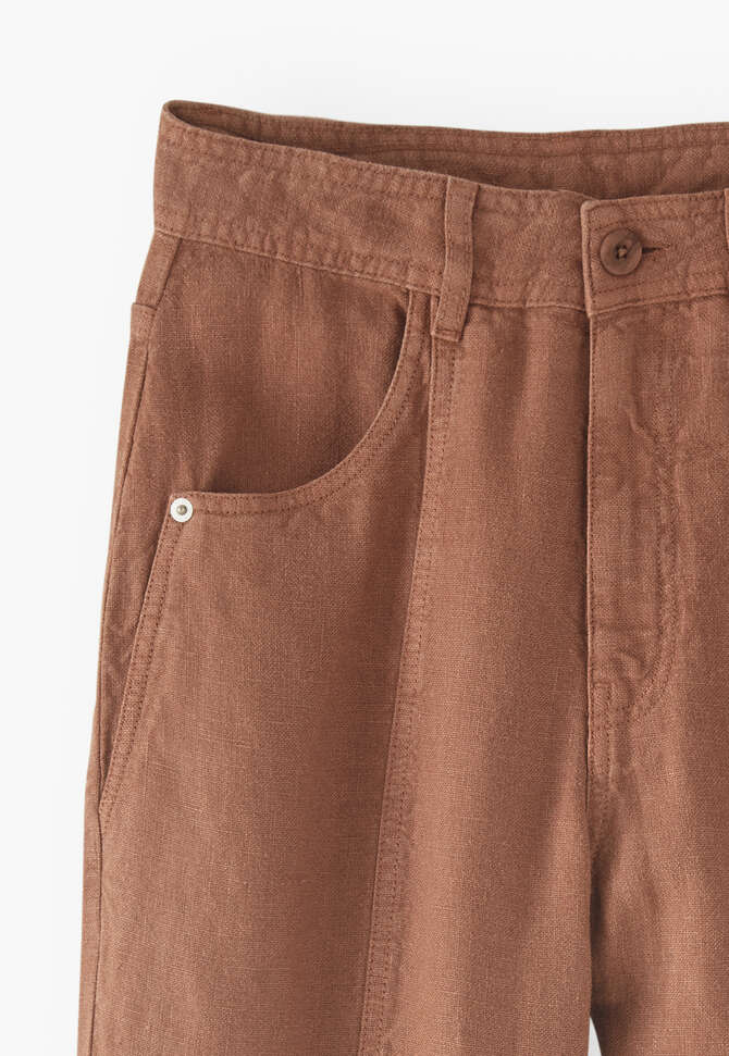 Tapered trousers, Pecan, completeTheLook