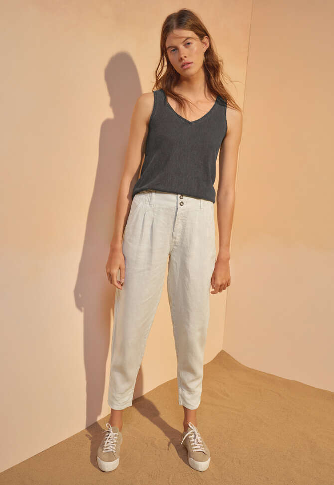 V-neck jersey vest, Charcoal, completeTheLook