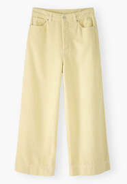 Wide-leg cord trousers, Pastel lemon, webstill