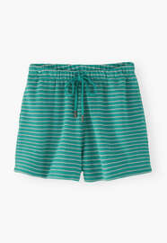 Striped towelling shorts, Turquoise pink, webstill