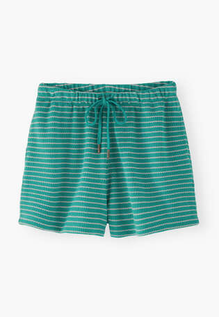Striped towelling shorts, Turquoise pink, webstill