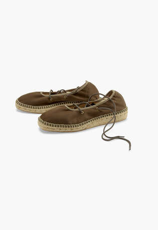 Tie-front espadrilles, Khaki, webstill