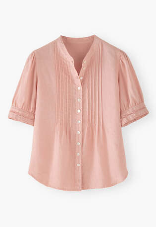 Short-sleeved shirt, Peach pink, webstill