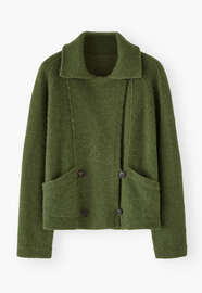 Knitted jacket, Olive, webstill