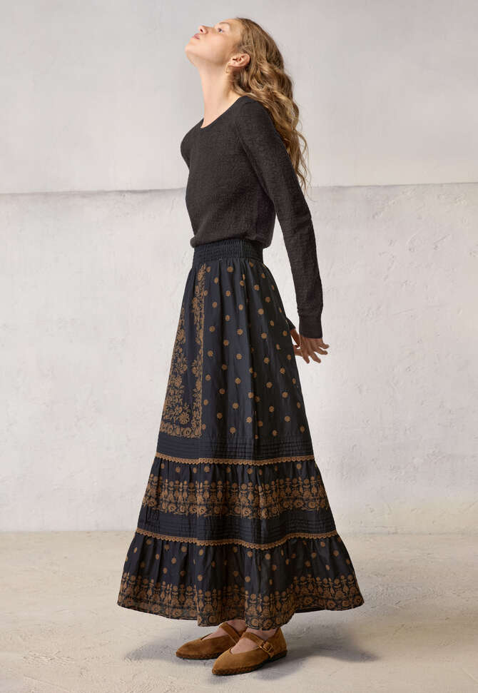 Embroidered skirt, Midnight, completeTheLook