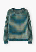 Striped crew-neck sweater, Seafoam teal, webstill