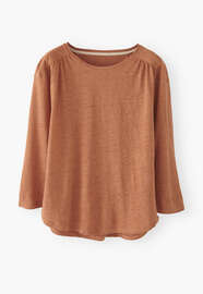 Round-neck jersey top, Burnt sienna, webstill