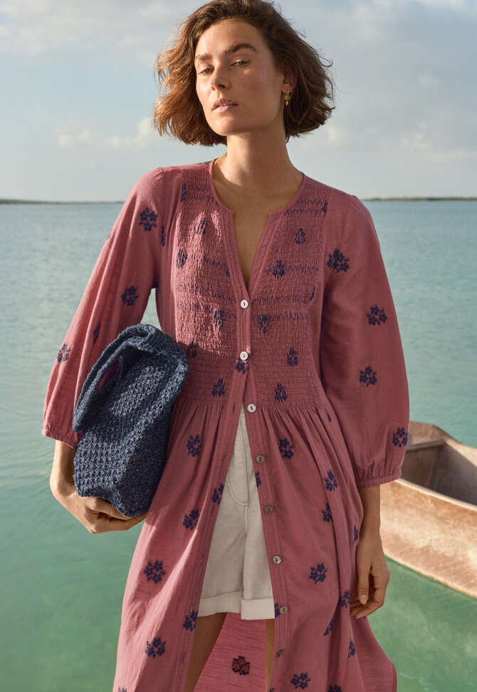 Clipped jacquard dress, Mauve pink, completeTheLook