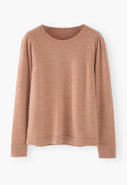 Puff-sleeve sweater, Dusty peach, webstill
