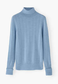 Roll-neck sweater, Sky blue, webstill
