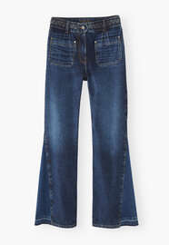 Mixed wash flare jeans, Dark mid vintage, webstill