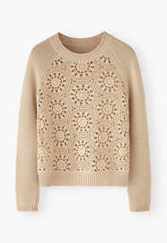 Crochet sweater, Ecru, webstill