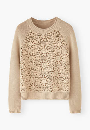 Crochet sweater, Ecru, webstill