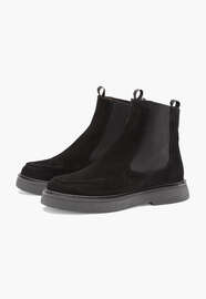 Flat ankle boots, Black, webstill