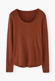 Scoop-neck top, Burnt rust, webstill