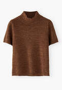 Pointelle-stitch sweater, Chocolate, webstill