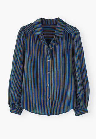 Striped blouse, Deep ultramarine, webstill