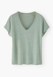 V-neck jersey T-shirt, Seafoam, webstill