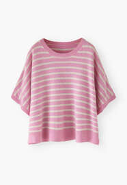 Striped poncho, Rose, webstill