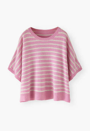 Striped poncho, Rose, webstill