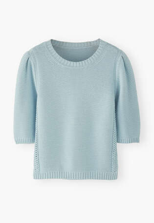 Short-sleeve sweater, Powder blue, webstill