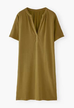 Short jersey dress, Bronze olive, webstill
