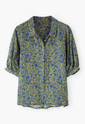 Printed blouse, Purple ochre, webstill