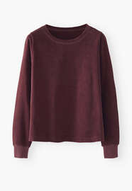 Velour top, Dark aubergine, webstill