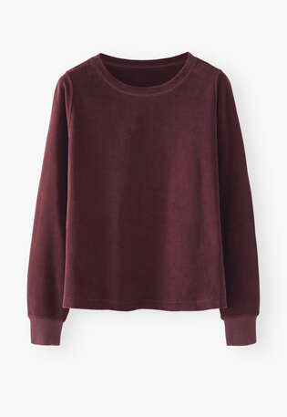 Velour top, Dark aubergine, webstill