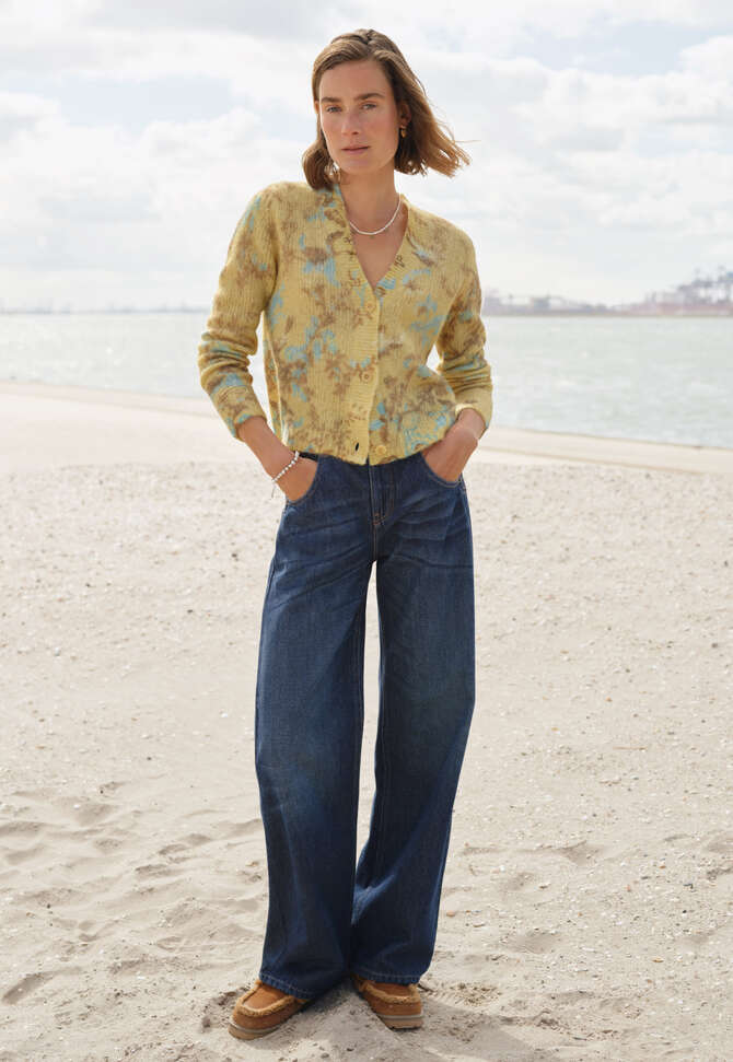 Printed cardigan, Lemon sky, completeTheLook