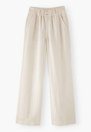 Wide-leg trousers, Ivory, webstill