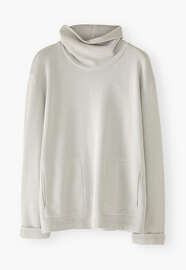 Funnel-neck sweatshirt, Ice grey, webstill