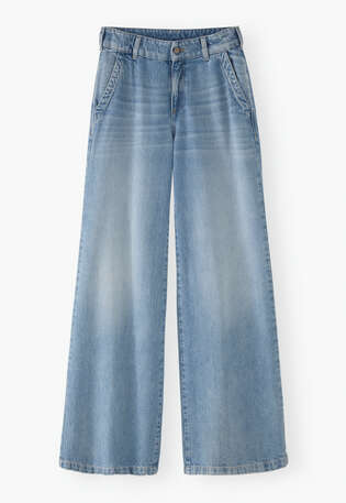 Full length wide-leg jeans, Pale vintage, webstill