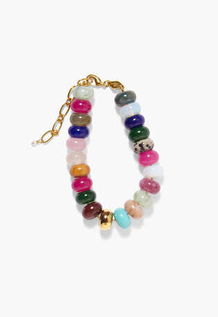 Beaded bracelet, Aqua multi, webstill