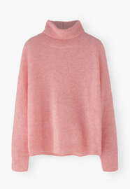Roll-neck sweater, Rose pink, webstill