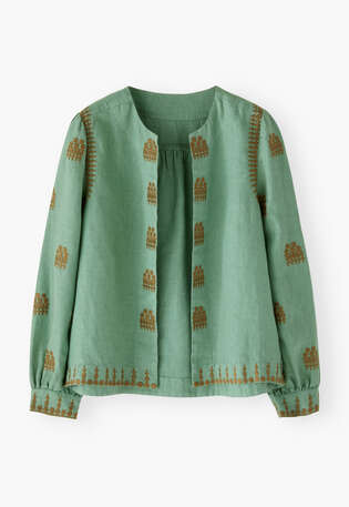 Embroidered jacket, Sea green, webstill