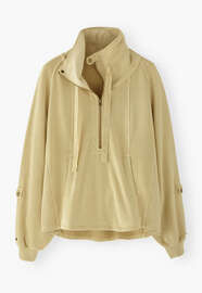 Funnel-neck sweatshirt, Pale sand, webstill