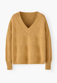 V-neck sweater, Honey yellow, webstill