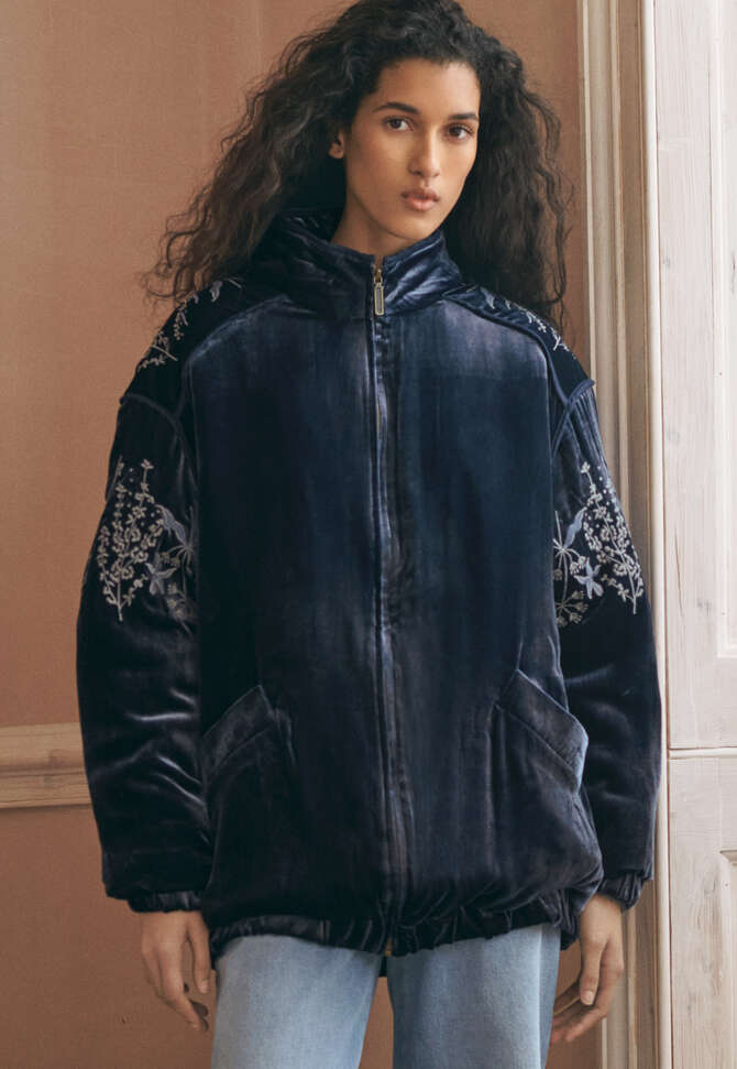 Embroidered jacket, Indigo, completeTheLook