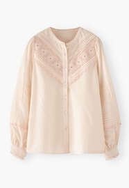 Chambray pintuck blouse, Pearl, webstill