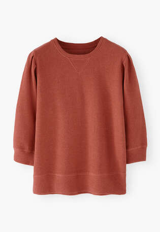 Pleat-sleeve sweatshirt, Sienna, webstill