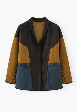 Panelled cord coat, Petrol ochre, webstill