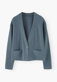 Jersey cardigan, Dusty denim, webstill