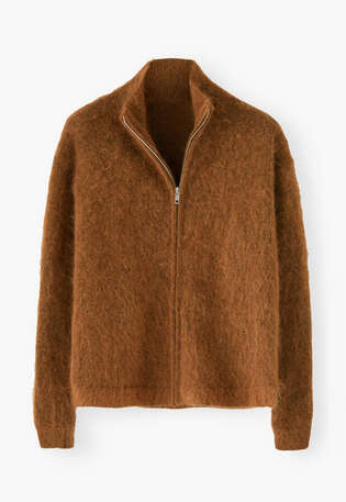 Zip-up sweater, Burnt copper, webstill