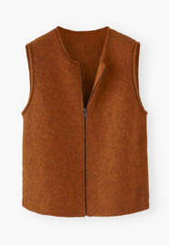 Knitted gilet, Copper sunset, webstill
